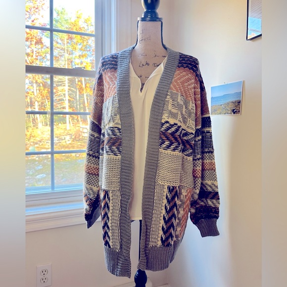 Multi Patterned Sweater Cardigan - Picture 8 of 9